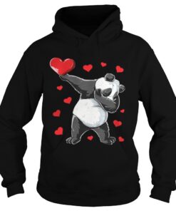 Dabbing Panda Heart Valentines Day Bear Shirt 1