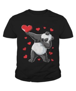 Dabbing Panda Heart Valentines Day Bear Shirt 2