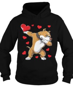 Dabbing Pit Bull Valentines Day Dog Lover Heart Shirt 1