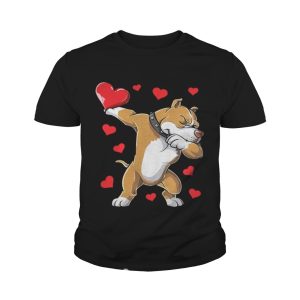 Dabbing Pit Bull Valentines Day Dog Lover Heart Shirt 2