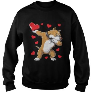 Dabbing Pit Bull Valentines Day Dog Lover Heart Shirt 3