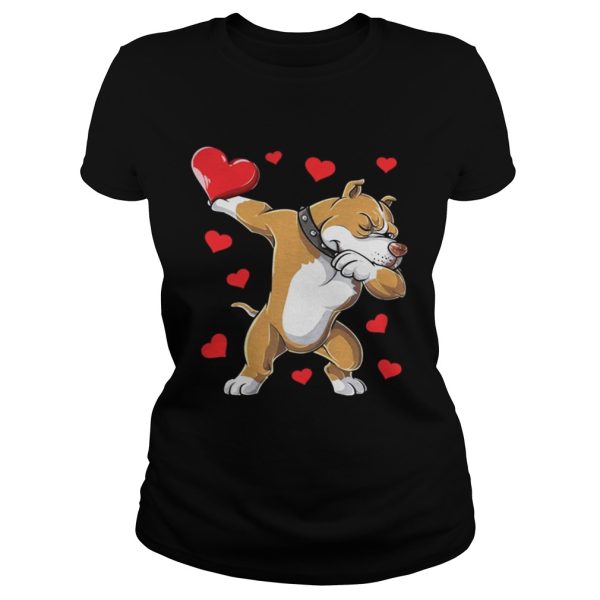 Dabbing Pit Bull Valentines Day Dog Lover Heart Shirt