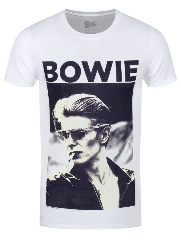 David Bowie Smoking Men’s White T-Shirt