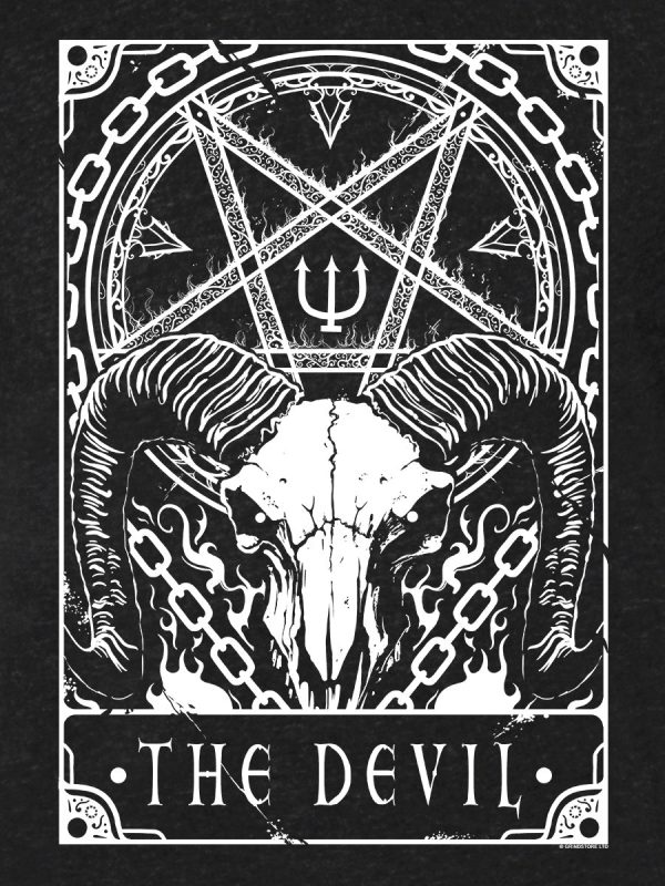 Deadly Tarot – The Devil Men’s Heather Black Denim T-Shirt