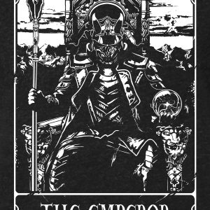 Deadly Tarot The Emperor Mens Heather Black Denim T Shirt 3