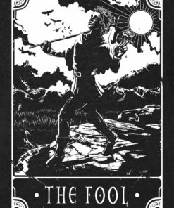 Deadly Tarot The Fool Mens Heather Black Denim T Shirt 3
