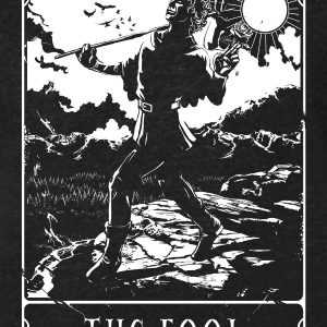 Deadly Tarot The Fool Mens Heather Black Denim T Shirt 3