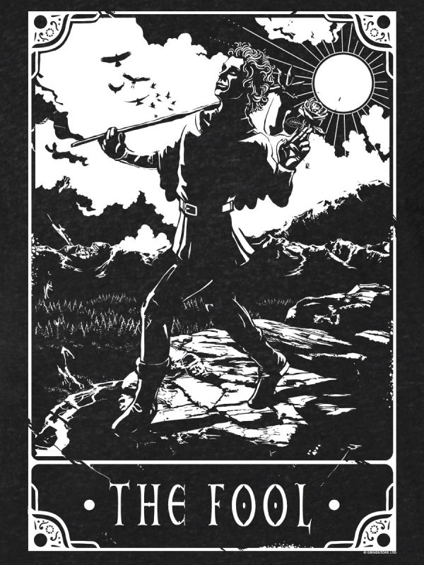 Deadly Tarot – The Fool Men’s Heather Black Denim T-Shirt