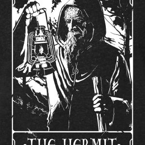 Deadly Tarot The Hermit Mens Heather Black Denim T Shirt 3