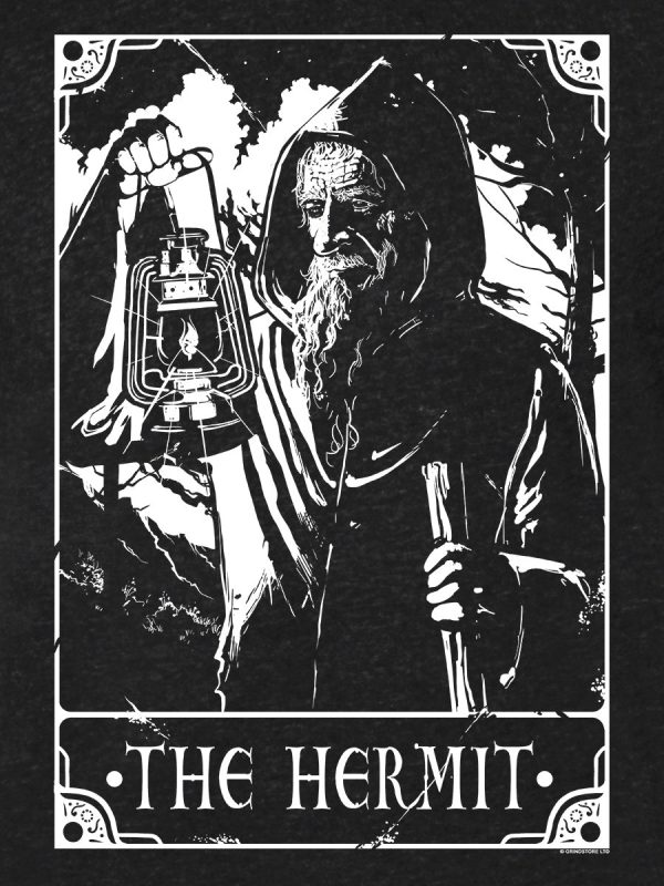 Deadly Tarot – The Hermit Men’s Heather Black Denim T-Shirt