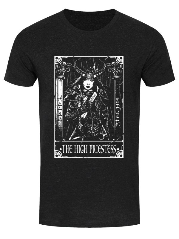 Deadly Tarot The High Priestess Men’s Heather Black Denim T-Shirt