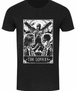 Deadly Tarot The Lovers Mens Heather Black Denim T Shirt 1