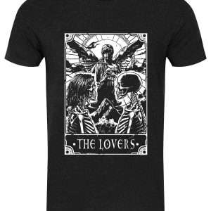 Deadly Tarot The Lovers Mens Heather Black Denim T Shirt 1