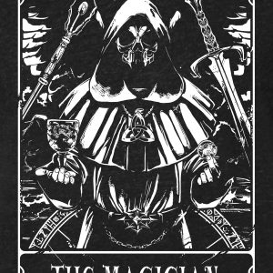 Deadly Tarot The Magician Mens Heather Black Denim T Shirt 3