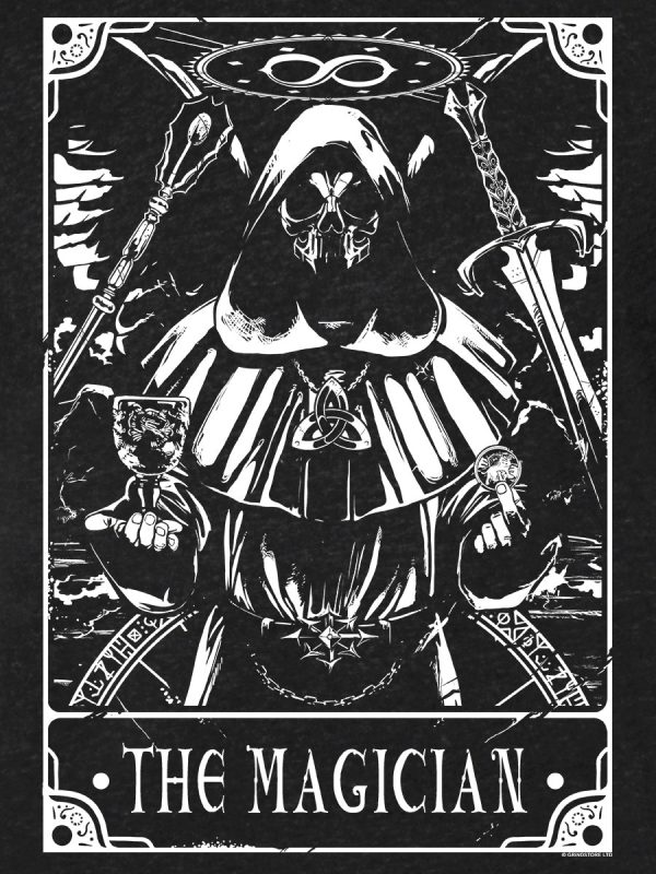 Deadly Tarot – The Magician Men’s Heather Black Denim T-Shirt