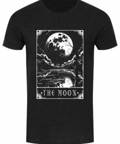 Deadly Tarot The Moon Mens Heather Black Denim T Shirt 1