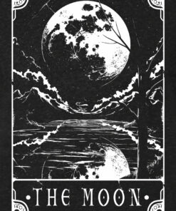 Deadly Tarot The Moon Mens Heather Black Denim T Shirt 3