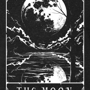 Deadly Tarot The Moon Mens Heather Black Denim T Shirt 3