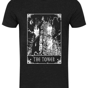 Deadly Tarot – The Tower Men’s Heather Black Denim T-Shirt