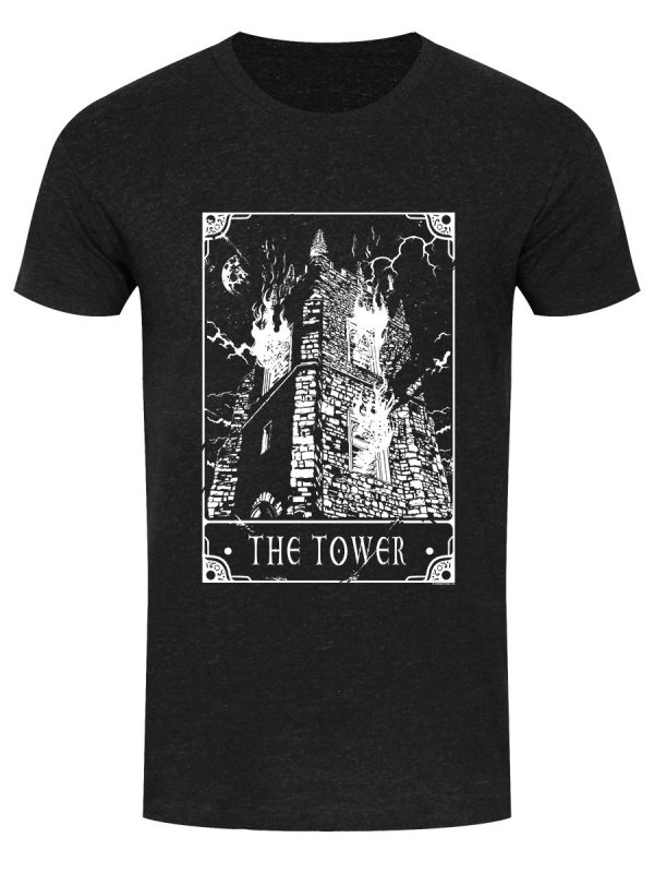 Deadly Tarot – The Tower Men’s Heather Black Denim T-Shirt