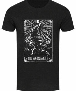 Deadly Tarot The Werewolf Mens Heather Black Denim T Shirt 1
