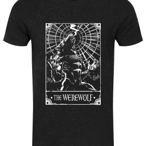 Deadly Tarot The Werewolf Mens Heather Black Denim T Shirt 1