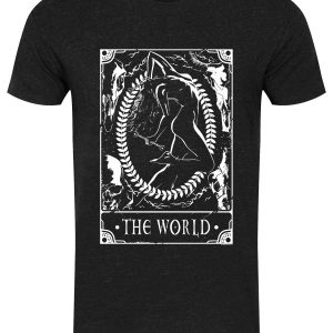 Deadly Tarot – The World Men’s Heather Black Denim T-Shirt