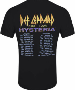 Def Leppard Hysteria 88 Mens Black T Shirt 2