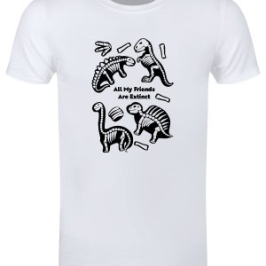 Dinosaur All My Friends Are Extinct Men’s White T-Shirt