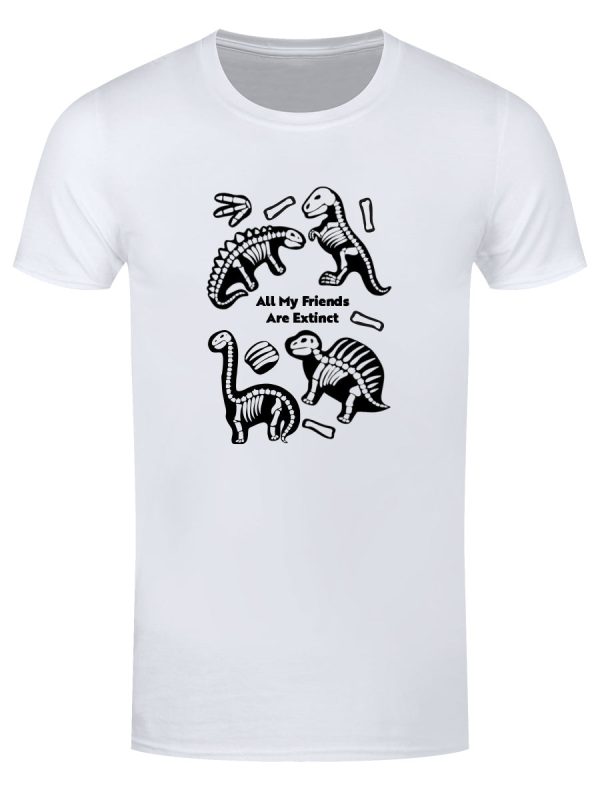 Dinosaur All My Friends Are Extinct Men’s White T-Shirt