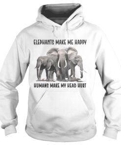 Elephants make me happy humans make my head hurt shirt 1