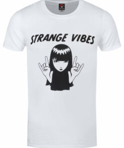 Emily The Strange Strange Vibes Mens White T Shirt 1