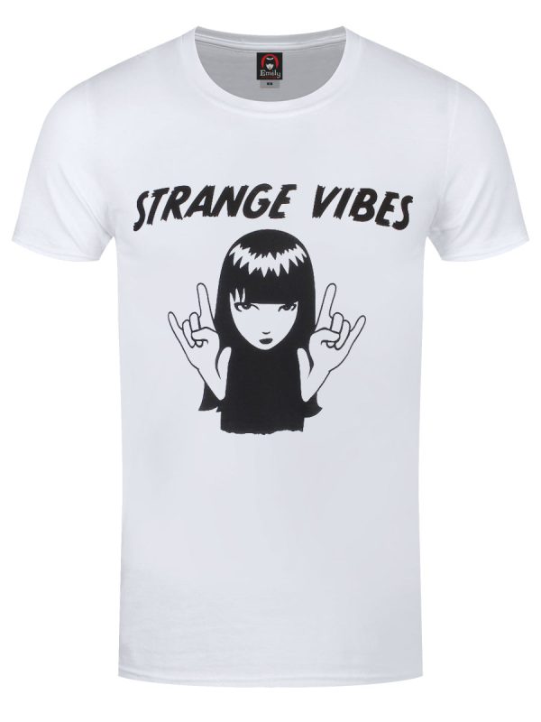 Emily The Strange Strange Vibes Men’s White T-Shirt