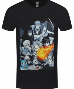 Fairy Tail Attack Mens Black T Shirt 1