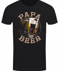 Fathers Day Papa Beer Mens Black T Shirt 1