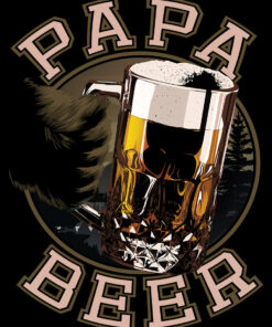 Fathers Day Papa Beer Mens Black T Shirt 3