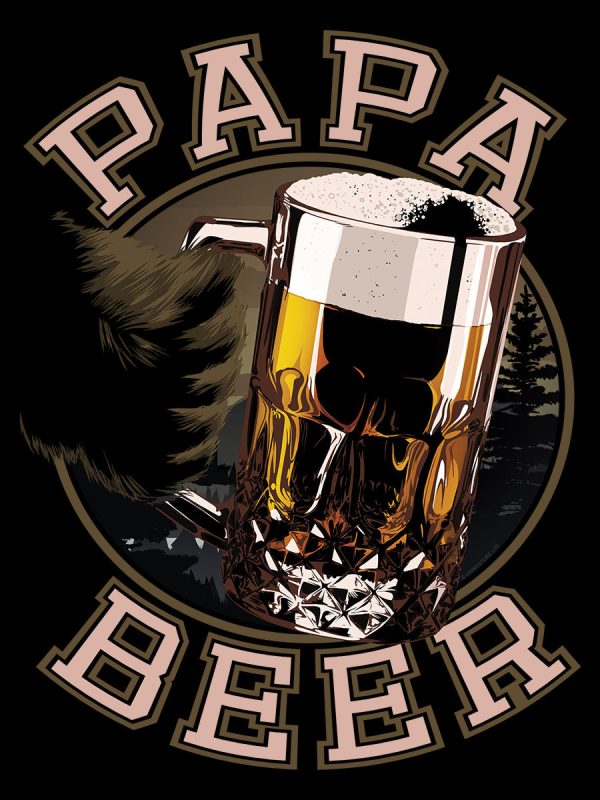 Father’s Day Papa Beer Men’s Black T-Shirt