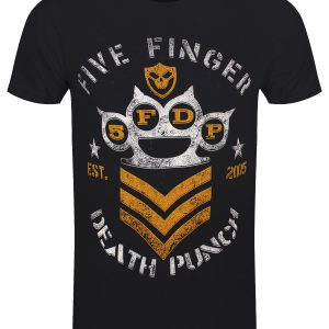 Five Finger Death Punch Chevron Mens Black T Shirt 1