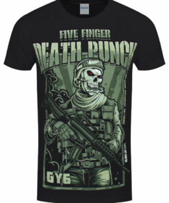 Five Finger Death Punch War Soldier Mens Black T Shirt 1
