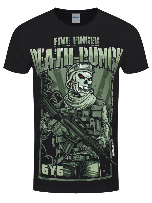 Five Finger Death Punch War Soldier Men’s Black T-Shirt