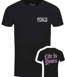Foals Life Is Yours Text Mens Black T Shirt 1