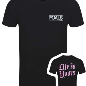 Foals Life Is Yours Text Mens Black T Shirt 1