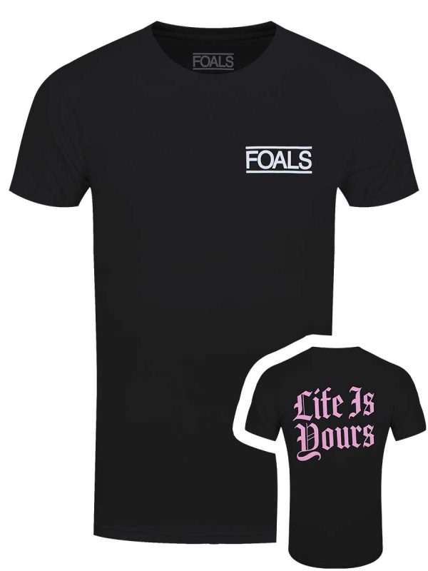 Foals Life Is Yours Text Men’s Black T-Shirt