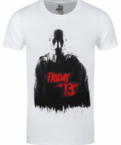 Friday the 13th Jason and Red Logo Mens White T Shirt 1