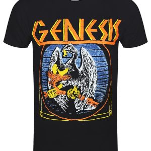 Genesis Distressed Eagle Mens Black T Shirt 1