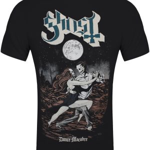 Ghost Dance Macabre Logo and Cover Mens Black T Shirt 2