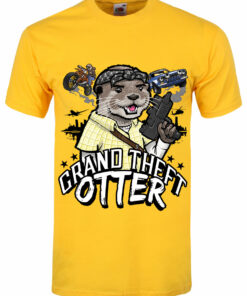 Grand Theft Otter Mens Yellow T Shirt 1