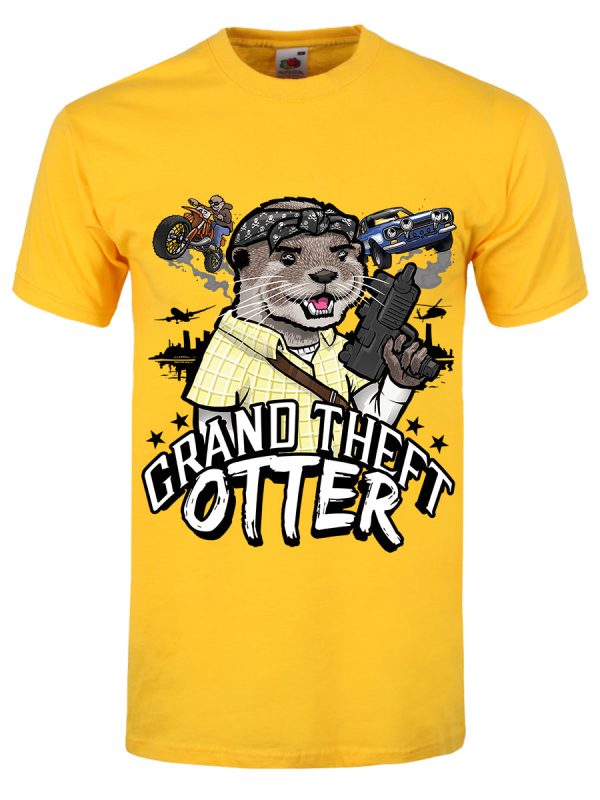 Grand Theft Otter Men’s Yellow T-Shirt