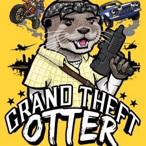 Grand Theft Otter Mens Yellow T Shirt 3