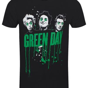 Green Day Drips Men’s Black T-Shirt